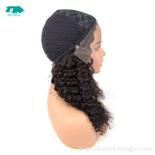 Wholesale Unprocessed 180% Density 100% Virgin Brazilian Human Hair Deep Wave Lace Front Wigs For Black Woman YouTube Hot Wig